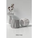 Cageartstudio Geometrik Beton Saksı ve Mumluk Silikon Kalıp K7 - Dekoratif Beton Mumluk Kalıbı
