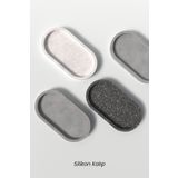 Cageartstudio Oval Sunumluk Tepsi Silikon Kalıp K14 - Dekoratif Beton Mumluk Kalıbı K14