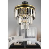 Çağla 4 Lü Siyaha Gold Yaldızlı 30 Luk Modern Salon Avizesi