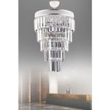 Çağla 6 Lı Beyaz Beş Katlı Modern Kristal Avize