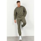 Çağla Casual O Yaka Lastik Paça Pamuklu Erkek Oversize Eşofman Takımı - 85120