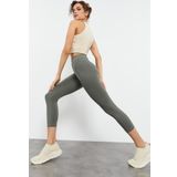 Çağla Yüksek Bel Slim Fit Dar Paça Kadın Kapri Tayt - 93097