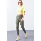 Çağla Yüksek Bel Toparlayıcı Slim Fit Dar Paça Kadın Tayt - 94568