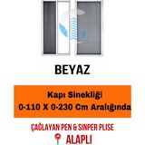ÇAĞLAYAN İNŞAAT Pileli Plise Sürgülü Akordiyon Katlanır Kapı Sinekliği (plastik Kapı&Pencere-çelik Kapı) - Beyaz - 110 X 230