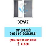 Çağlayan İnşaat Pileli Plise Sürgülü Akordiyon Katlanır Kapı Sinekliği (Plastik Kapı&pencere-Çelik Kapı) - Beyaz - 90 X 210