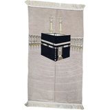 Çağrı Kabe Desenli Şönil Seccade - 70 x 110 cm - Bej
