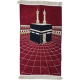 Çağrı Kabe Desenli Şönil Seccade - 70 x 110 cm - Kırmızı