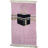 Çağrı Kabe Desenli Şönil Seccade - 70 x 110 cm - Pembe
