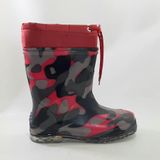 Çağrı Siyah-pembe İçi Kürklü Kamuflaj Desenli Yağmur Çizme