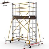Çağsan 2x10 Basamaklı 5,8 M Çalışma Yüksekliği Telesafe Xln - İki Parçalı Alüminyum İskele S005_xln Metal