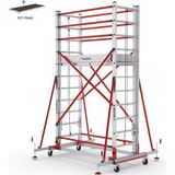 Çağsan 2X11 Basamaklı 6,4 M. Çalışma Yüksekliği Telesafe Xln Premium - Iki Parçalı Alüminyum Iskele S006_XLN_PR - Gümüş Gri