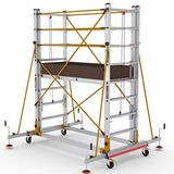 Çağsan 2x8 Basamaklı 4,7 M Çalışma Yüksekliği Telesafe Xln - İki Parçalı Alüminyum İskele S004_xln Metal