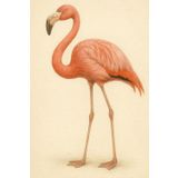 CAHIER DU FLAMANT ROSE – Cahier quadrillé 5x5 mm | 6x9 pouces | 80 pages: Illustration naturaliste d’un flamant rose en bord de lagune | Parfait pour l’école, les notes ou les croquis