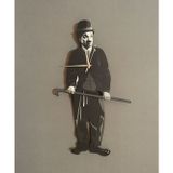 Cahrlie Chaplin Dekoratif Sarkaçlı Duvar Saati