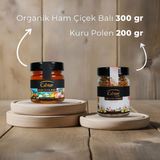 Cahter Organik Ham Çiçek Balı (300 gr) ve Kuru Polen (200 gr) Vitamin ve Mineral Zenginliği - 500 gr