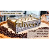 Cahvee Elektrikli Kumda Kahve Makinesi | 60x40 cm | 3 Bakır Cezve | Kum Dahil | El Yapımı Otantik Tasarım