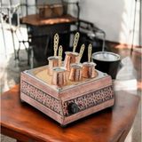 Cahvee Kumda Kahve Makinesi | 34x32x16cm | 5 Cezveli | 1000W | Bakır Elektrikli | El Yapımı | Kum Dahil