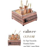 Cahvee Kumda Kahve Makinesi | 34x32x16cm | Cezvesiz | 1000W | Bakır Elektrikli | El Yapımı | Kum Dahil