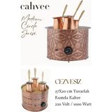 Cahvee Medium Circle Serisi — El Yapımı Yuvarlak Bakır Kumda Kahve Makinesi (27 cm / 1000W / Kum Dahil/Cezvesiz)