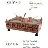 Cahvee Premium Serisi — Profesyonel Büyük Boy Bakır Kumda Kahve Makinesi (60x40 cm / 2000W / Kum Dahil/CEZVESIZ)