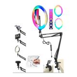 CAILON 10 Inç 26 cm RGB Ring Light Esnek Masaüstü Mengeneli Tiktoker Ring Light Led Selfie Yayın Işığı