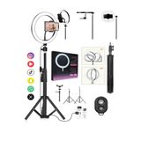 CAILON 10 İnç Led Ring Light 26 Cm Youtuber Makyaj Selfie Video Işığı 2.1M Tripodlu Telefon Tutucu