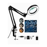 CAILON Katlanabilir büyüteçli LED lamba büyüteç masa lambası 3 renk modları 10 seviye Işık Mercek