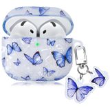 CAINAT AirPod 4 için kılıf, kelebek kolye ucu, Kawaii rüya gibi mavi kelebek kabuk tasarımı yumuşak darbeye dayanıklı koruyucu kapak AirPods 4. nesil 2024 için uyumlu