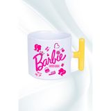 Caisya Enter Mode Barbie Baskılı T Saplı Açık Sarı Porselen Kupa