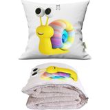 Caisya Gökkuşağı Salyanyoz Baskılı Dekoratif Yastık Kırlent Opsiyonel Battaniye 2 In 1 - 110 x 170 cm - Renkli