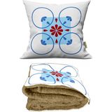 Caisya Home Etnik Desenli Opsiyonel Battaniyeli Yastık Dekoratif Kırlent 38 x 38 cm - Standart - Renkli