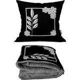 Caisya Home Modern Desenli Opsiyonel Battaniyeli Yastık Dekoratif Kırlent 38 x 38 cm - Standart - Renkli