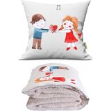 Caisya Love 8 Baskılı Dekoratif Yastık Kırlent Opsiyonel Battaniye 2 In 1 - 110 x 170 cm - Renkli