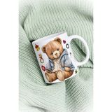 Caisya Yeni Yıl Oyuncak Ayı Teddy Bear Beyaz Baskılı Kupa