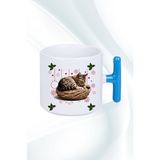 Caisya Yeni Yıl Uykucu Kedi Mavi Baskılı Kupa