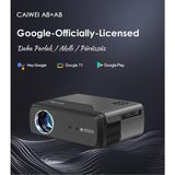 Caiwei A8+ Akıllı Projeksiyon Cihazı - L1 Lisanslı Google Tv 14 - Dolby Audio Ses Sistemi - 1550 Ansı Lümen - Gri