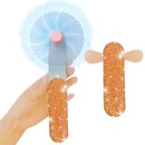 CAIZISHEN Bling taşınabilir Fan Rhinestone küçük Fan pembe el Fan elmas dekor Bling masa aksesuarları kadın Glitter ışıltılı el Mini Fan
