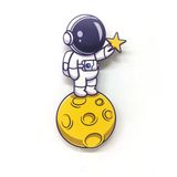caju art & decoration Ay Astronot Ahşap Işıklı Çocuk Odası Duvar Tablosu Dekor