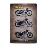 caju art & decoration Bsa Üç Motor Temalı 20x30 Cm Metal Plaka Metal Tablo