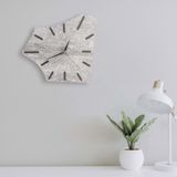 caju art & decoration CajuArt Dekoratif Asimetrik Şekilli Mermer Desenli Modern Ahşap Duvar Saati