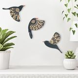 Caju Art & Decoration CajuArt Dekoratif Üçlü Desenli Kuşlar Ahşap Duvar Tablo Dekor Süs