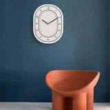 caju art & decoration CajuArt Dikey Elips Tasarım Siyah Beyaz Modern Ahşap Duvar Saati Dekor