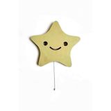 caju art & decoration Çocuk Odası Bebek Odası Led Işıklı Yıldız Baskılı Mdf Duvar Süsü