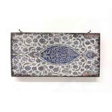 caju art & decoration Dekoratif Ahşap Anahtarlık Askılık Çini Mavi Desen