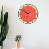 caju art & decoration Dekoratif Ahşap Karpuz Canlı Yuvarlak Mutfak Duvar Saati