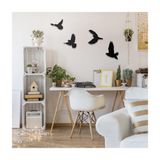 caju art & decoration Dekoratif Ahşap Modern Dörtlü Kuş Duvar Süsü Duvar Dekor
