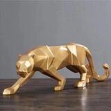 caju art & decoration Dekoratif Büyük Boy Kübik Leopar Ev Ofis Dekor Biblo Altın
