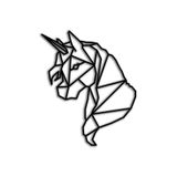 caju art & decoration Dekoratif Geometrik Unicorn Ahşap Duvar Tablosu Duvar Süsü