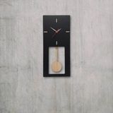 caju art & decoration Dekoratif Siyah Sallanan Sarkaçlı Modern Oda Duvar Saati