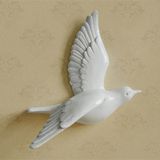 Caju Art & Decoration Dekoratif Üç Boyutlu Uçan Kuş Duvar Dekoru Model C Biblo Beyaz